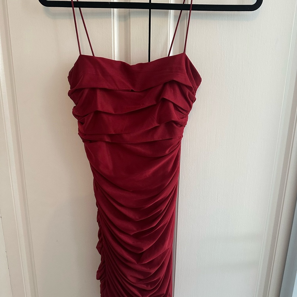 Princess Polly Strapless Burgundy Dress
